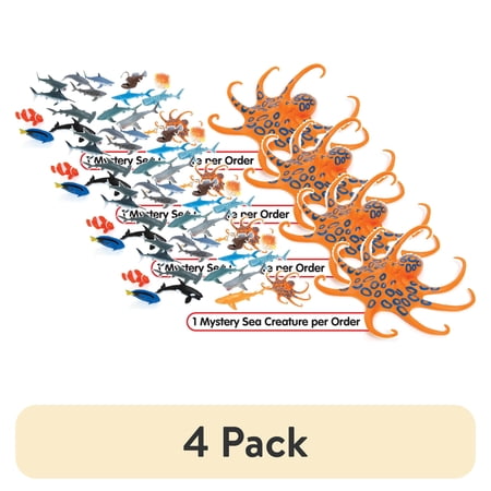(4 pack) Zoo Troop Novelty & Collectible Toy – 1 Mystery Sea Creature per Order for Kids Ages 3+ & Collectors