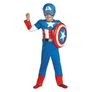 Disguise Boys 'Captain America' Toddler Costume, Blue/Red/White, 3T-4T