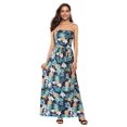 thumbnail image 2 of HA-EMORE Women's Summer Off-Shoulder Long Dress Strapless Sleeveless Wrapped Waist Pleated Long Printed Vacation Colorfully, 2 of 7