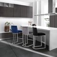 thumbnail image 2 of Heidi Grey Velvet Stool Set of 1-Color:Grey Velvet,Finish:Chrome,Style:Contemporary, 2 of 5