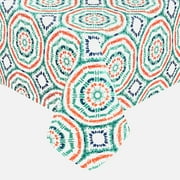 Newbridge Geometric Whimsy Tie Dye 60 x 120 inch Rectangle Flannel Backed Vinyl Tablecloth