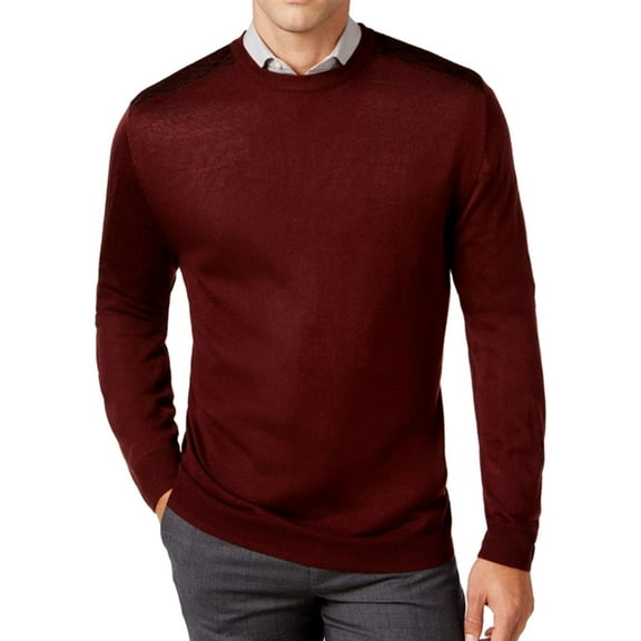 Ryan Seacrest Mens Contrast-Shoulder Pullover Sweater, Red, XXX-Large