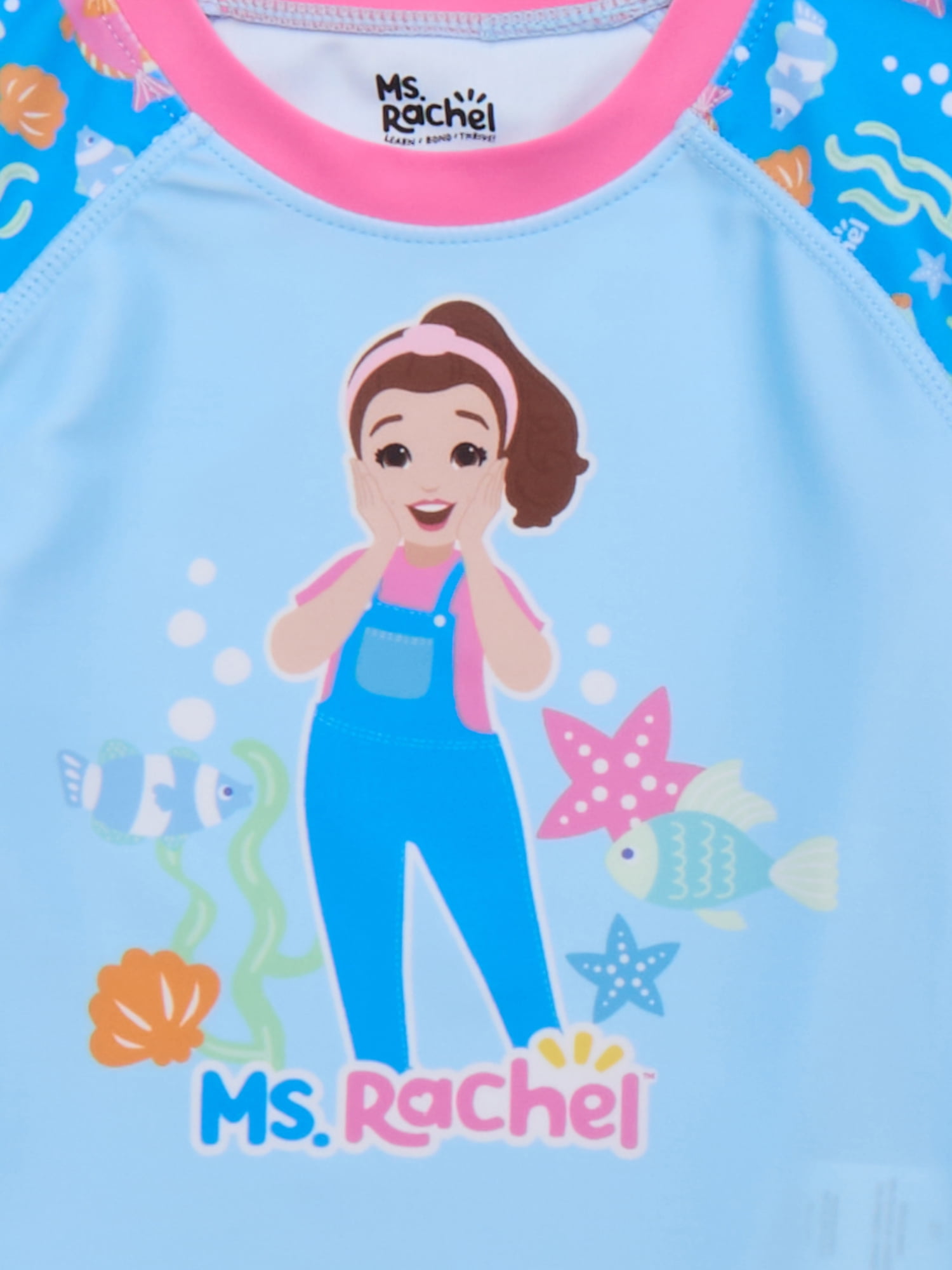 Character Toddler Girl Rash Guard and Bikini Swimsuit Set, 3-Piece, Sizes 12M-5T