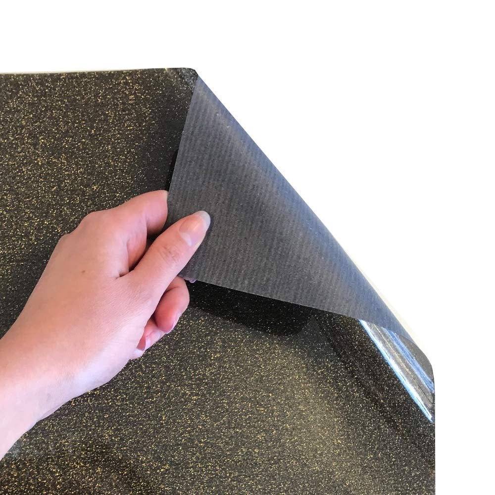 Siser Glitter HTV 12"x3ft Roll Black Gold Iron on Heat Transfer Vinyl