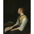 thumbnail image 3 of Gerard ter Borch 15x18 Black Modern Framed Museum Art Print Titled - Seated Girl in Peasant Costume (C. 1650 - C. 1660), 3 of 5