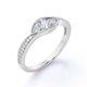 thumbnail image 4 of JeenMata Anillo de Compromiso con Bisel Al Ras de Tres Piedras, Moissanita de Forma Redonda de 1,75 Quilates, Canal Pavé, Baño de Oro Blanco de 18 K sobre Plata, 4 of 6