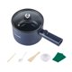thumbnail image 1 of Olla eléctrica antiadherente para saltear, con protección contra ebullición en seco, ideal para dormitorios, oficinas, salteados, estofados, ramen al vapor y filetes. Azul, 1 of 9