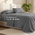 thumbnail image 3 of Bare Home 22" Extra Deep Pocket Sheet Set - Premium 1800 Collection - Ultra-Soft - Full, Gray, 3 of 9