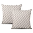 thumbnail image 1 of 2-Pack 18x18 Inch Stylish Black & Beige Stripe Patchwork Linen Pillow Covers - Boho Chic for Contemporary Homes, 1 of 7