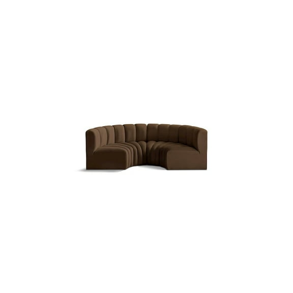 Meridian Furniture Arc Brown Velvet Modular Sectional