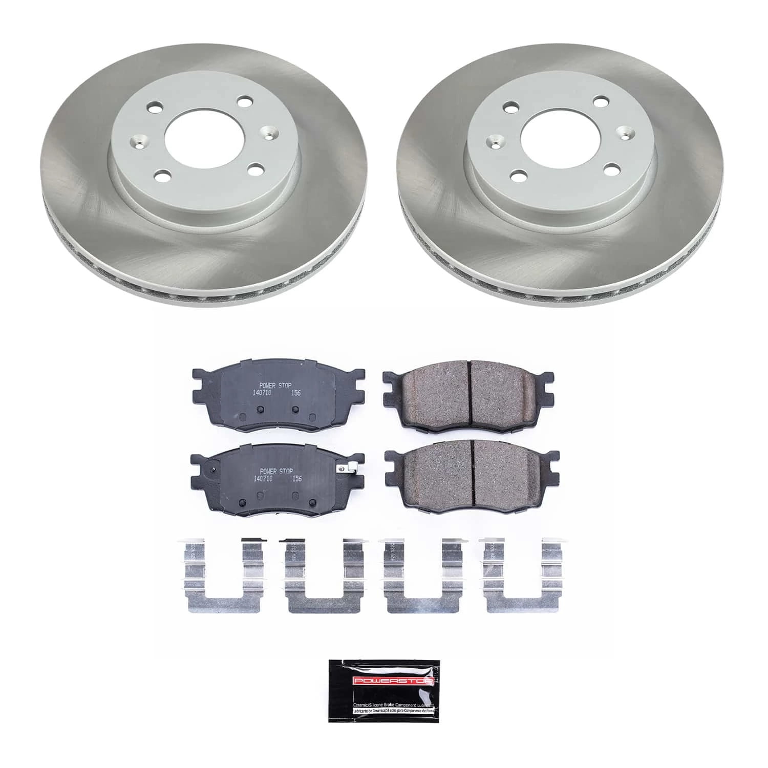 PowerStop Front Semi-Coated Rotor and Low-Dust Ceramic Brake Pad Kit SC4652