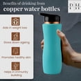 thumbnail image 2 of Perilla Home 100% Aqua Blue Pure Copper Bottle With Sipper & Lid 25.37 Oz Ayurvedic Bottle With Leak Proof Contains Health Benefits For Drinking Water For Men Women Gym Yoga Indoor Outdoor Office, 2 of 8
