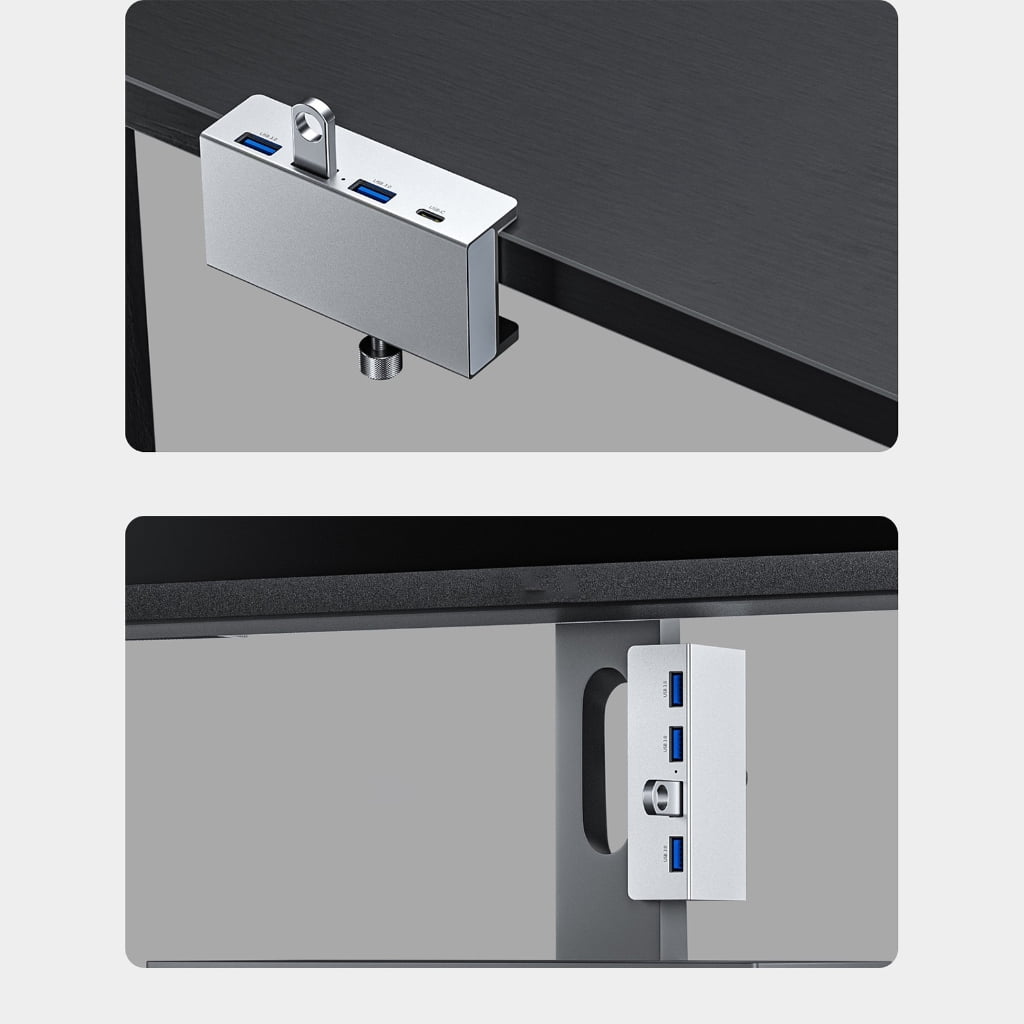 Zeiwohndc 4Ports USB3.0 HUBs USB Splitter Adapter with Power Supply Clip-type Multiple
