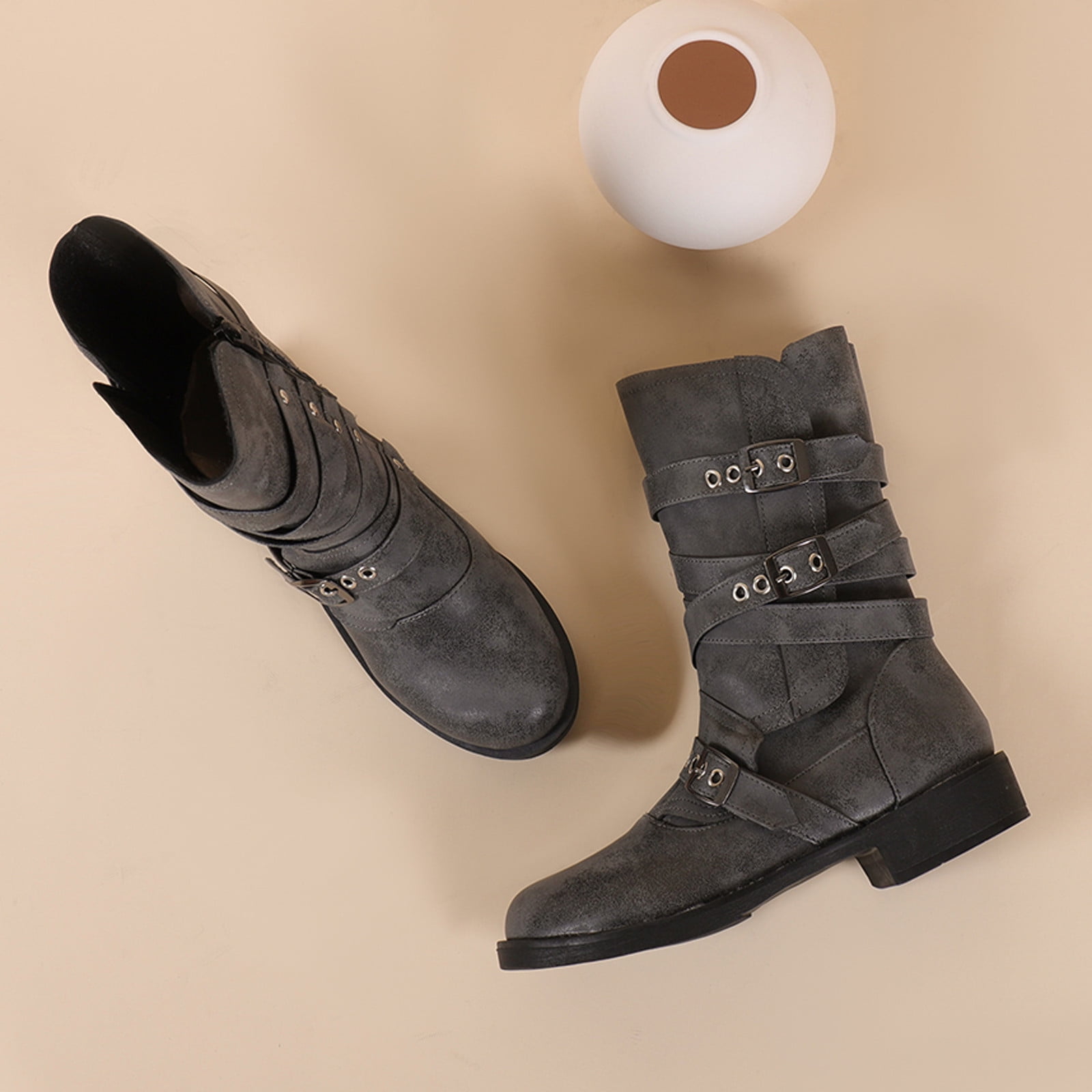 Summer Saving Clearance AXXD Mid-Calf Boots,Christmas For Winter Womens Ladies Work Water Shoes For Women Ankle-High Women Shoes For Clearence