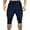Navy, variant on Generic Men's Cotton Casual Shorts 3/4 Jogger Capri Pants Breathable Below Knee Short Pants with Three Pockets
