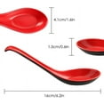 thumbnail image 4 of Juego de 8 cucharas de arroz, cuchara de sopa china Won Ton, cucharas de sopa simples de estilo asiático, rojo y negro, 4 of 5