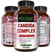 Bio Sense Candida Cleanse Supplement - Natural Candida Albicans Detox Pills for Good Digestion with Probiotics - Relieve Bloating Indigestion Fatigue Sugar Cravings Fast 60 Capsules