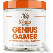 Gaming + Vision Focus Supplement Performance Booster for Brain & Mental Clarity, Reaction Time & Concentration, Genius Gamer by the Genius Brand