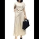 thumbnail image 3 of Conjunto de 2 Piezas para Mujer: Blusa de Media con Cuello y Pantalón con Bolsillos, Informal para el Trabajo y Viajes. Cremoso M, 3 of 6