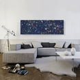 thumbnail image 2 of ARTCANVAS Yellow Red White Spots Navy Blue Panoramic Canvas Art Print - Size: 60" x 20" (1.50" Deep), 2 of 9