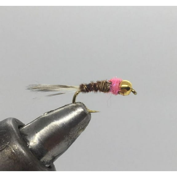 One Dozen (12) - Tungsten Beadhead Frenchie - Pink - Nymph