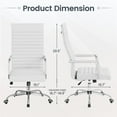 thumbnail image 7 of Furmax Faux Leather Office Chair with Lumbar Support and Armrest, High-Back Swivel Conference Chair, White, 7 of 7
