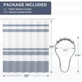 thumbnail image 2 of Shower Curtain, Striped Blue Cloth Shower Curtain Sets with 12 Shower Curtain Hooks, Rustic Fabric Blue and White Shower Curtain, Washable Farmhouse Bathroom Shower Curtain, 72x72 Inches, 2 of 6