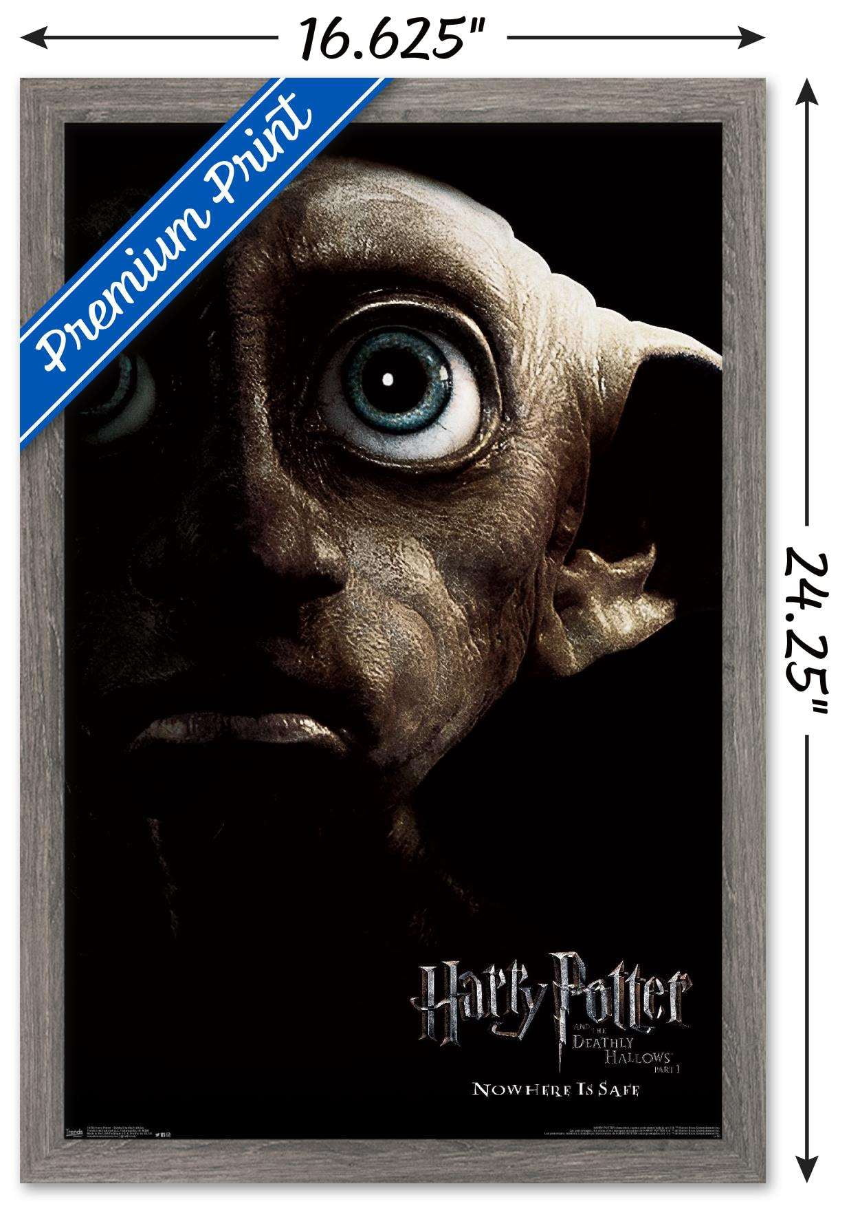 Harry Potter and the Deathly Hallows: Part 1 - Dobby One Sheet Wall Poster, 14.725" x 22.375", Framed