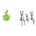 thumbnail image 1 of Figura De Conejo De Cerámica Familiar, Escultura Decorativa Para El Hogar, Cafetería, Estudio, Escritorio, Mesa, Centro De Mesa, Armario, Estantería, Decoración Navideña., 1 of 8