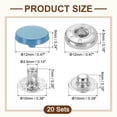 thumbnail image 2 of 20 Set Snap Fasteners, 12mm #633 Zinc Alloy Press Studs Buttons, Lake Blue, 2 of 6