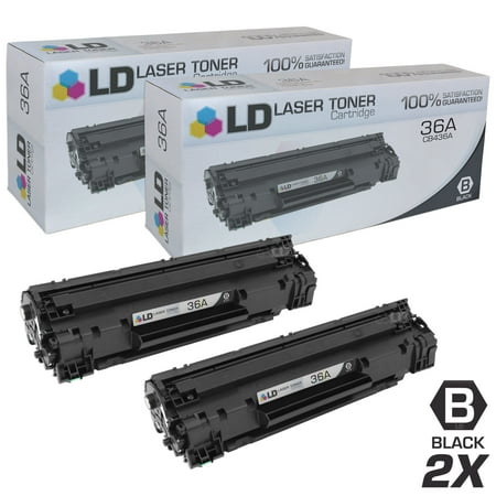 LD Products Compatible Toner Cartridge Replacements for 36A CB436A (Black  2-Pack) This bulk set includes 2 Black 36A/CB436A laser toner cartridges. The LD Products Compatible CB436A (36A) Black laser toner cartridge is professionally manufactured by LD Products. This is not a remanufactured cartridge and it was not manufactured by HP. This newly built cartridge from LD Products may contain new and used parts. All LD Products Compatible and remanufactured cartridges are quality tested to ensure long-lasting use and bold  vivid print on every page. This will be a perfect fit for all office and residential use with high performance. They reduce clutter and provide high resolution. These products help you work efficiently without sacrificing quality and provide good results. Create handouts that standout with these products. They help keep any office space bustling and working efficiently whether it’s working to print out important presentation notes or attention-grabbing flyers.