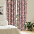 thumbnail image 3 of Ambesonne Floral 4-Panel Curtains, Flower Petals Florets, 56"x63", Pink Brown and Teal, 3 of 4