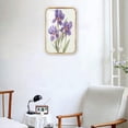 thumbnail image 5 of Framed Wooden Wall Art with Purple Iris Prints Wall Decor, Floral Wall Art, Crystal Porcelain Painting for Farmhouse Inspired Look, Home & Office Wall Decor Black Framed Art 12x8 inches, 5 of 8