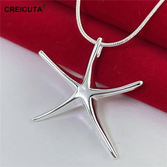 S925 Sterling Silver Starfish Pendant Necklace – Ocean-Inspired Elegant Jewelry for Women