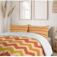 thumbnail image 6 of Ambesonne Orange Duvet Cover Set, Wavy Geometrical Vintage, 2-Calking, Orange Yellow Cream, 6 of 7