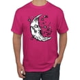 thumbnail image 1 of Wild Bobby Crescent Moon Astrology Puff Print Fashion Men's Tee, Fuschia, Large, 1 of 6