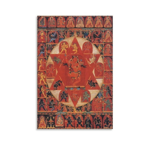 Mandala of Vajravarahi ThangKa Poster Home Decor Poster Wall Art Hanging Picture Print Bedroom Decorative Painting Posters Room Aesthetic 12x18inch(30x45cm)