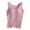 Pink, variant on Womens Built in Bra Tank Chest Pad No Steel Ring Wide Strap Yoga Sports Solid Color Army Green L