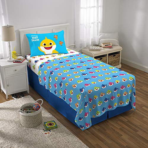 Baby Shark Franco Kids Bedding Super Soft Sheet Set 3 Piece Twin Size 