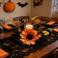 thumbnail image 6 of Fall Halloween Decoration for Home Indoor Outdoor Clearance Under $5.00!Halloween Autumns Harvests And Thanksgiving Table Decoration And Artificial Sunflower And Maple Leaf Candle Ring/Wreath, 6 of 6