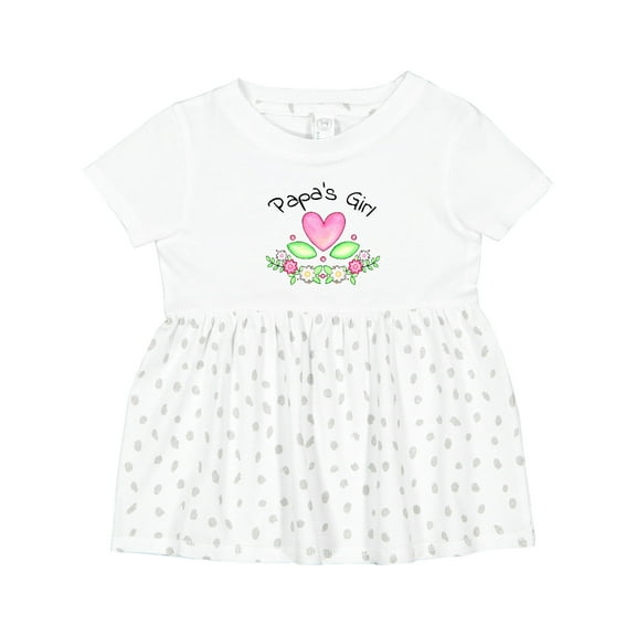 Inktastic Papa's Girl Heart Flowers Girls Baby Dress