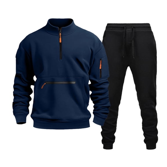 RUTAYY Men's Outfits Comfortable Spring Winter Long Sleeve Solid Color Sweatshirt Casual Outdoor Layering Warmth Trendy Classic Sets