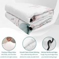 thumbnail image 4 of King Quilt Set 96''x106'', Teal Pink Spring Floral Lightweight Bedspread Coverlet Set with 2 Pillow Shams, Summer Botanical Watercolor Breathable All Season Quilt Bedding for Bedroom/Guest Room, 4 of 9