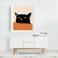 thumbnail image 2 of The Curious Cat - Illustration Cat Animal Minimalist Modern Art Pop Art Humor White Framed Wall Art Print 6 x 8 inches, 2 of 3