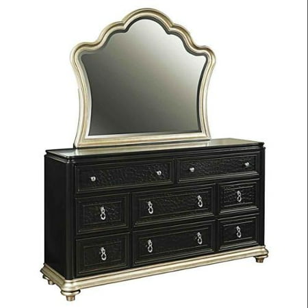 Drawer Dresser With Mirror In Black