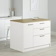 thumbnail image 1 of South Shore Myro Kitchen Island with Door and Drawers, in White and Maple Nutmeg, 1 of 17