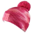 thumbnail image 3 of C.C Kids' Children's Winter Thick Knit Tie Dye Pom Cuff Beanie, Fuchsia/Pink, 3 of 3
