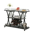 thumbnail image 4 of Bar Cart with Lockable Rolling Wheels and Wine Rack Triple bar cart, multi-functional and practical, movable serving cart for home, living room, kitchen, bar and party events (Black)., 4 of 6
