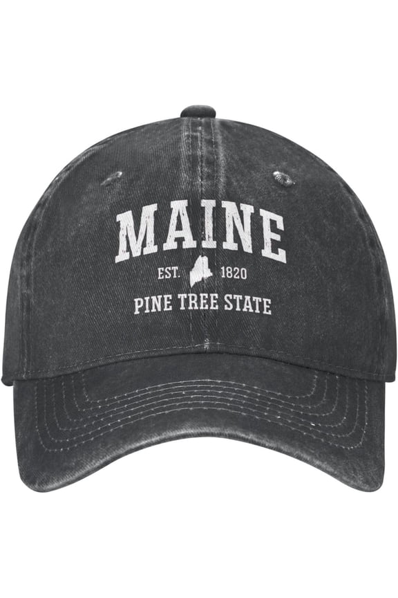 Hiking Hats for Men Hiking Baseball Hat for Womens Lids Caps Adjustable Maine Retro Cap