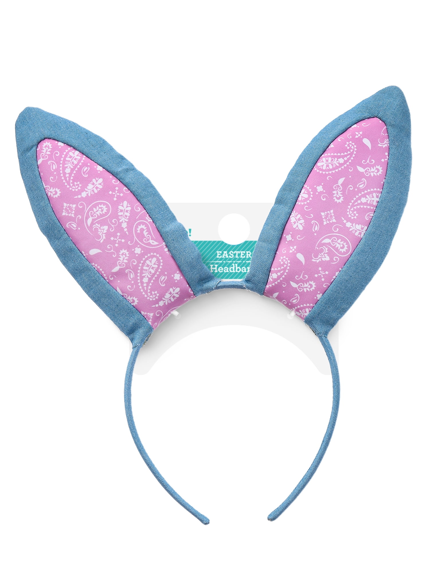 Way to Celebrate Easter Denim Blue Bunny Ears Headband, 1 Piece